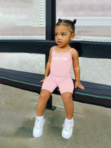 Kids Girls Letter Print Sling Rompers GYMF-YM028