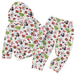 Kids Christmas Print Hooded Casual Two Piece Pants Set GYMF-YM050