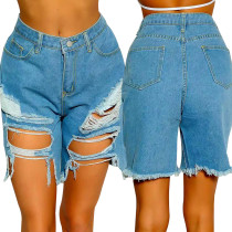 Fashion Ripped Denim Shorts HSF-2615