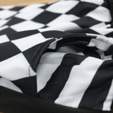 Kids Letter Print Short Sleeve Plaid Shorts Two Piece Set GYMF-YM009