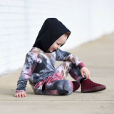 Kids Tie-dye Hooded Two Piece Pants Set GYMF-YM020