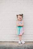 Kids Girls Tie Dye Print Sleeveless Dress GYMF-YM038