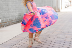 Kids Girls Tie Dye Print Sleeveless Dress GYMF-YM038