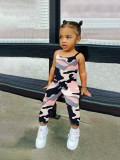 Kids Girls Print Sling Jumpsuits GYMF-YM051