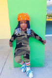 Kids Girls Print Long Sleeve Jumpsuits GYMF-YM059