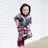 Kids Tie-dye Hooded Two Piece Pants Set GYMF-YM020