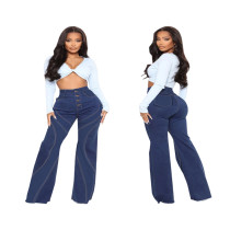 Plus Size Fashion Denim Flared Pants HSF-2575-1