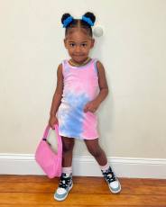Kids Girls Print SLeeveless Dress GYMF-YM073