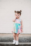 Kids Girls Tie Dye Print Sleeveless Dress GYMF-YM038