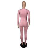 Casual Letter Print Long Sleeve Two Piece Pants Set CXLF-8077