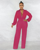 Fashion Chiffon Splice Long Sleeve Jumpsuit ME-8199