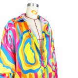 Fashion Print Irregular Shirt Dress ASL-6600