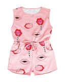 Kids Girls Fashion Print Sleeveless Rompers GYMF-YM040 