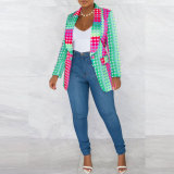 Plus Size Fashion Casual Printed Blazer NY-10248