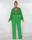 Fashion Chiffon Splice Long Sleeve Jumpsuit ME-8199