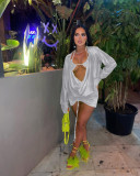 Sexy Bra+Long Sleeve Top+Mini Skirt 3 Piece Sets NIK-319