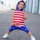 Kids Printed Sleeveless Hooded Two Piece Set GYMF-YM026