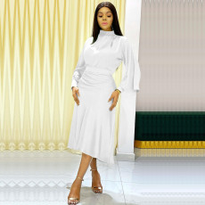 Solid Long Sleeve Midi Skirt 2 Piece Sets OMY-81056