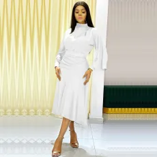 Solid Long Sleeve Midi Skirt 2 Piece Sets OMY-81056