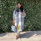 Classic Plaid Print Long Sleeve Coat SH-390410