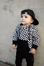 Kids Plaid Print Long Sleeve Hooded Pullover Sweatshirt GYMF-YM055