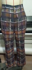 Casual Plaid Print Pants (Without Belt)MK-3132