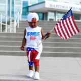 Kids Print Vest Shorts Two Piece Set GYMF-YM043