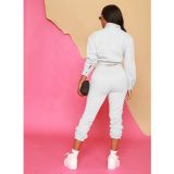 Solid Fleeced Long Sleeve Two Piece Pants Sets IV-8345