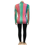 Casual Printed Full Sleeve Blazer Coat BY-6025