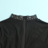 Plus Size Mesh Hot Drilling Sequin Night Club Dress NY-2560