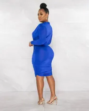 Sexy Deep V Neck Long Sleeve Bodycon Dress ME-8198