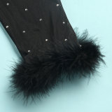 Plus Size Mesh Hot Drilling Sequin Night Club Dress NY-2560