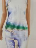 Sexy Printed Backless Spaghetti Strap Maxi Dress FENF-FE240