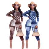 Printed Long Sleeve Two Piece Pants Set YF-9997