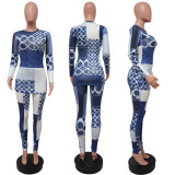 Printed Long Sleeve Two Piece Pants Set YF-9997