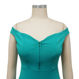 Sexy V Neck Ruffled Mermaid Evening Dress YF-10238