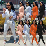 Solid Mesh Sleeve Notched Collar Jumpsuit WPF-80798