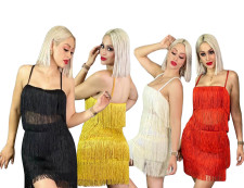 Tassel Sexy Sling Top And Skirt Two Piece Set GYSF-7140
