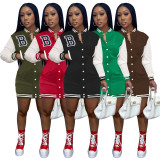 Letter B Embroidered Baseball Dress IV-8347