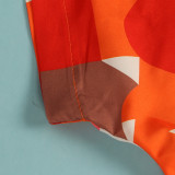 Plus Size Printed Short Sleeve Jumpsuit NY-2571