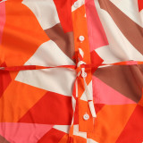 Plus Size Printed Short Sleeve Jumpsuit NY-2571