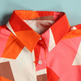 Plus Size Printed Short Sleeve Jumpsuit NY-2571