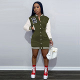 Letter B Embroidered Baseball Dress IV-8347