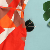 Plus Size Printed Short Sleeve Jumpsuit NY-2571