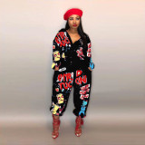 Plus Size Casual Printed Long Sleeve Jumpsuit LSD-83146
