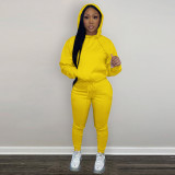 Solid Plush Hoodie Top And Pants 2 Piece Suits CH-8197