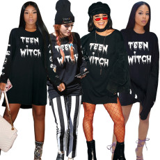 Party Halloween Letters T-Shirt Dress ASL-6071