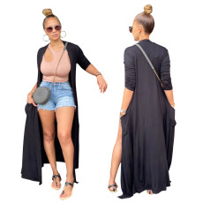 Solid Color Casual Cardigan Coat YF-10267