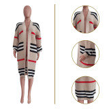 Casual Cardigan Long Knit Striped Coat TR-1225