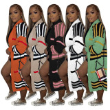Casual Cardigan Long Knit Striped Coat TR-1225